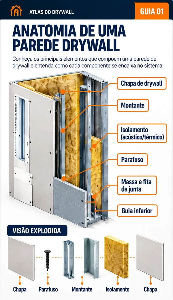 Guia 01 — Anatomia de uma Parede Drywall